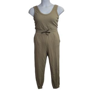 EVERLANE‎ green french terry sleeveless drawstring waist sweat jumpsuit S